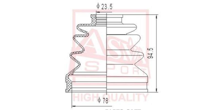 

ASVA ASBT-TRB Пыльник ШРУСа к-кт без смазки 23x79x89 MAZDA TRIBUTE 1шт