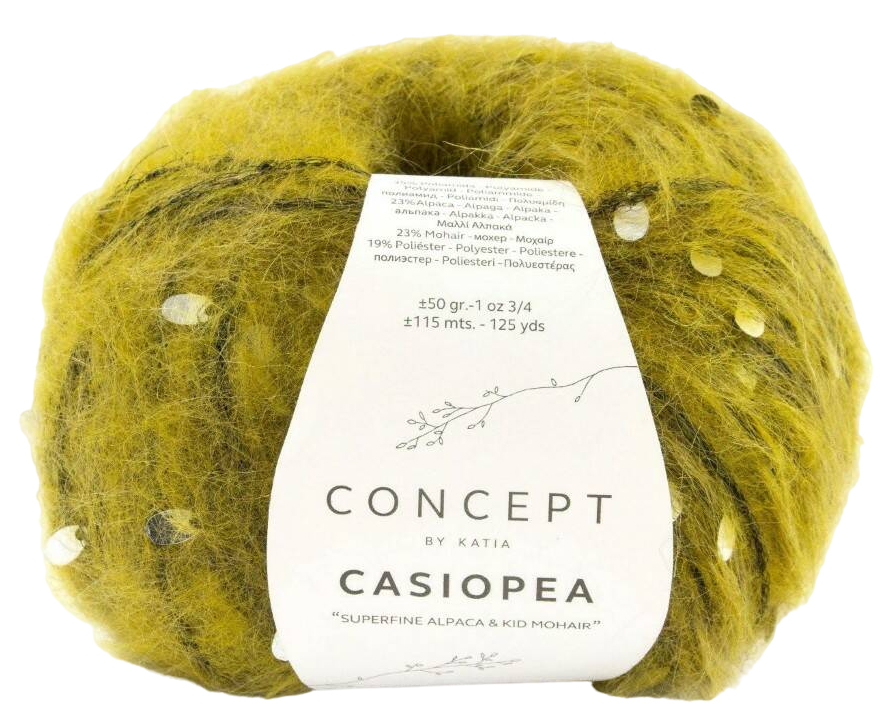

Пряжа Katia CASIOPEA (057), горчичиный меланж, 5 шт. по 50 г