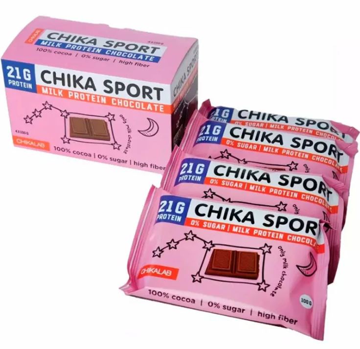 

Шоколад молочный Chikalab Chika Sport, 100 г, Chikalab Chika Sport Шоколад молочный (коробка 4 шт)