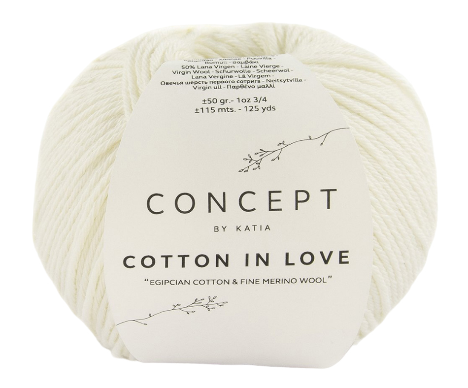 

Пряжа Katia COTTON IN LOVE (50), белый, 5 шт. по 50 г
