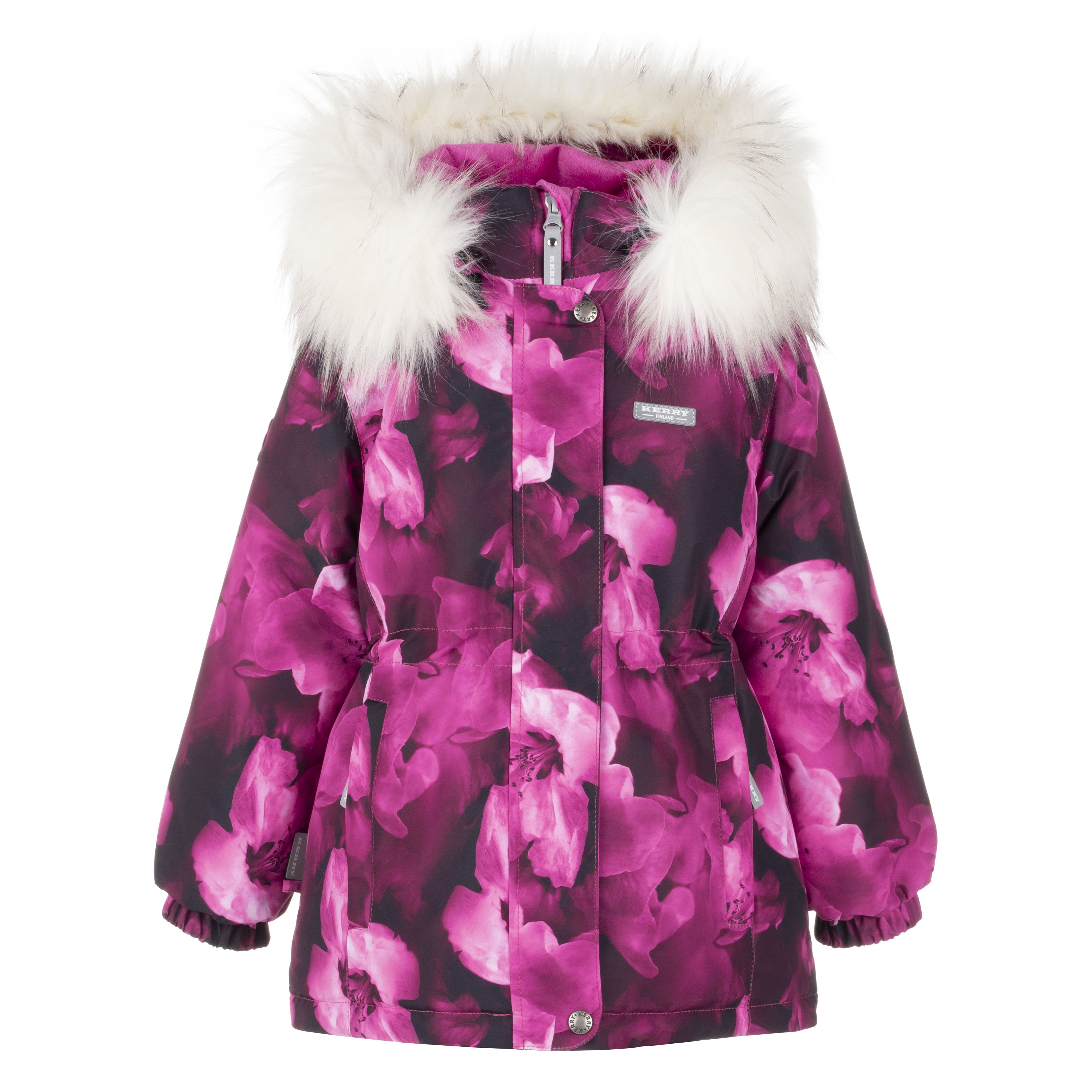 фото Куртка kerry для девочек emmy k21431-2600, размер 104, цвет 2600-малиновый с цветами
