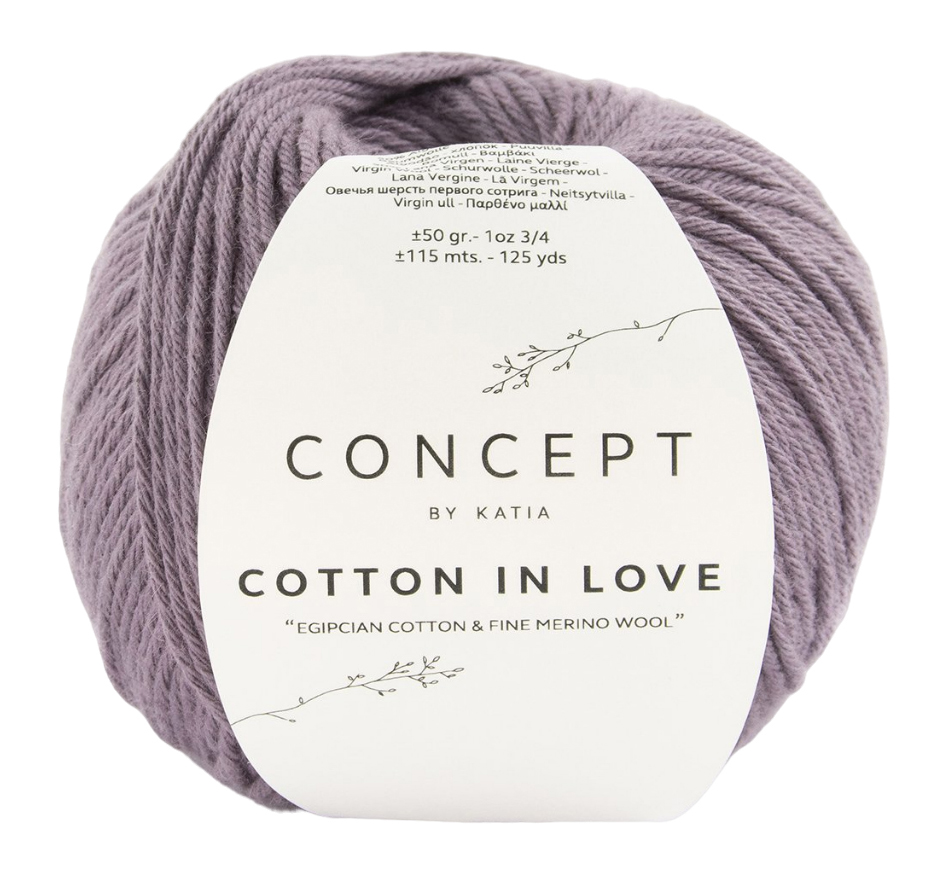 

Пряжа Katia COTTON IN LOVE (54 ), слива, 5 шт. по 50 г, Фиолетовый