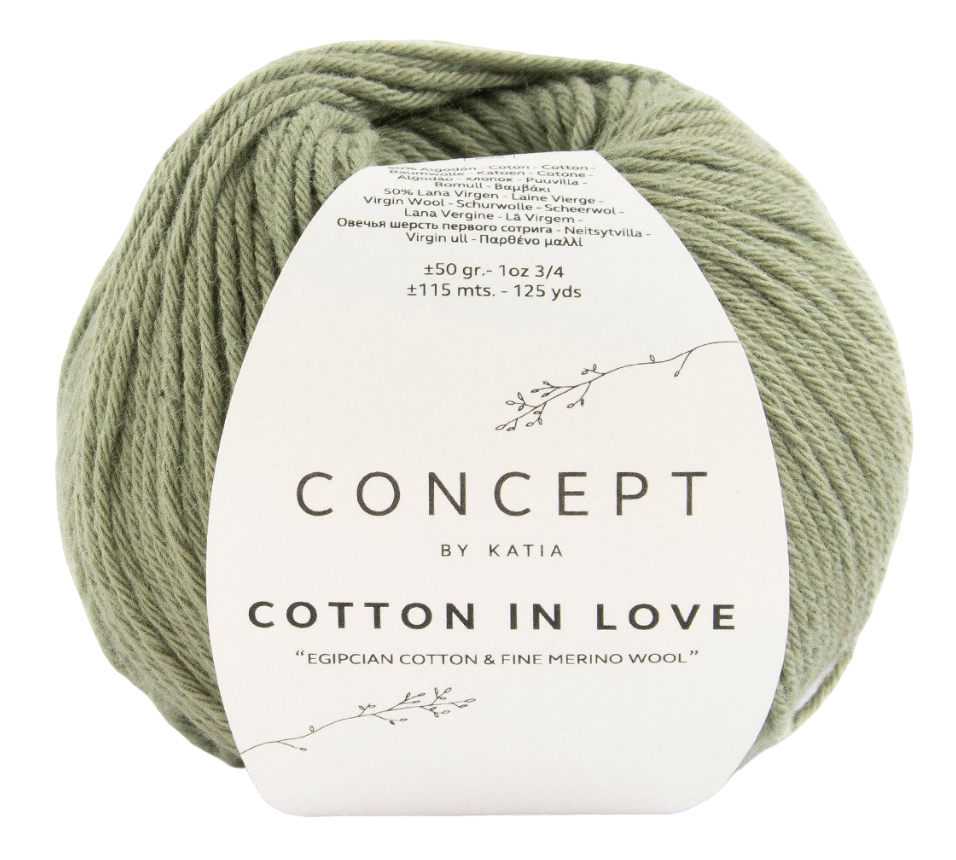 

Пряжа Katia COTTON IN LOVE (59), полевой, 5 шт. по 50 г