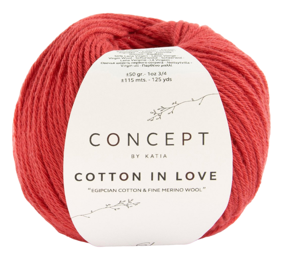 

Пряжа Katia COTTON IN LOVE (61), красный, 5 шт. по 100 г