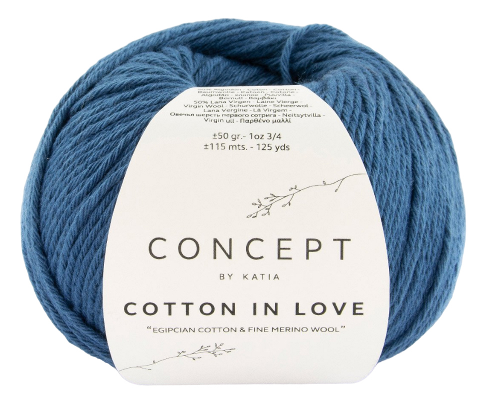 

Пряжа Katia COTTON IN LOVE (63), мадонна, 5 шт. по 100 г, Синий