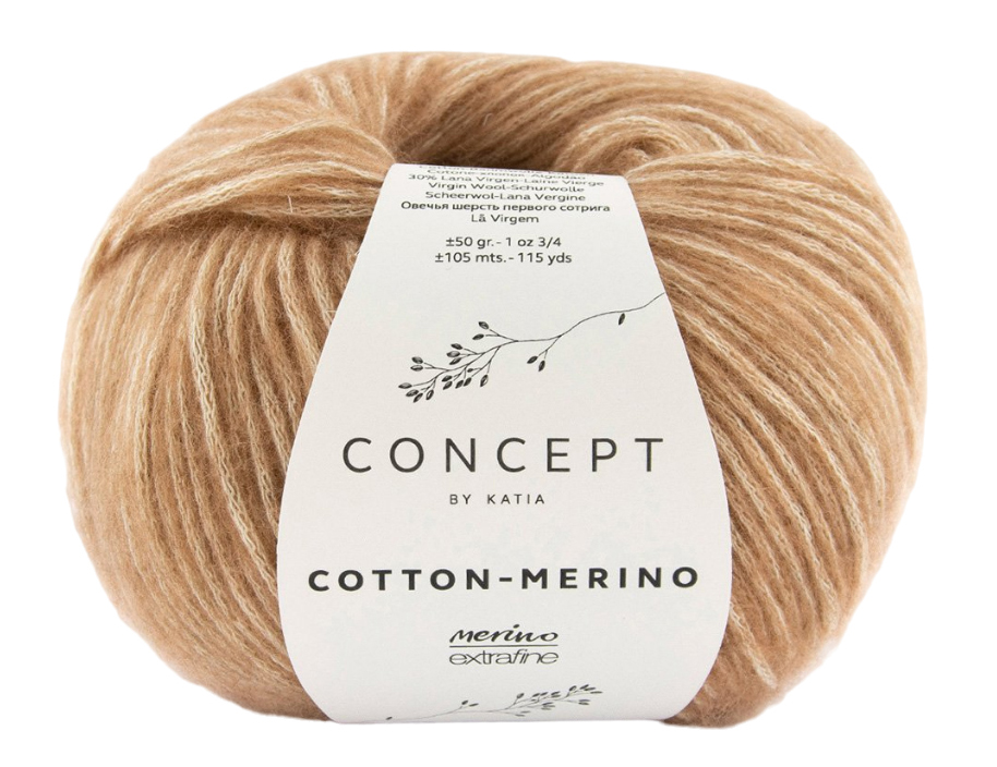 

Пряжа Katia COTTON MERINO (138), какао меланж, 5 шт. по 50 г