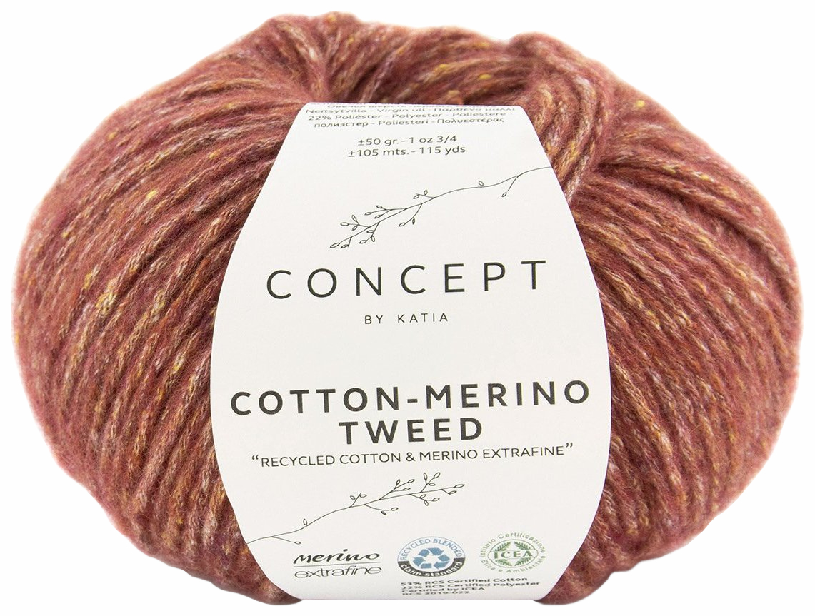 

Пряжа Katia COTTON-MERINO TWEED (500), твид, 5 шт. по 50 г, Красный
