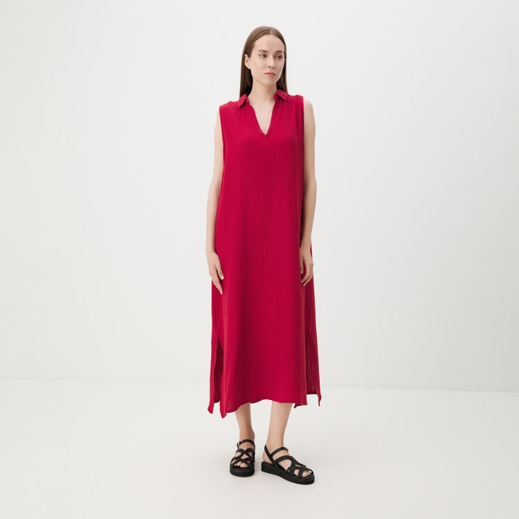 

Платье женское Maison David DRESS-2C бордовое S, Бордовый, DRESS-2C