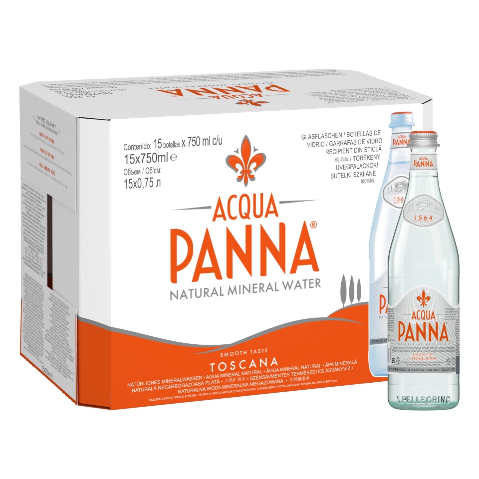 Вода минеральная Acqua Panna негазированная 0,75 л стекло 15 шт.
