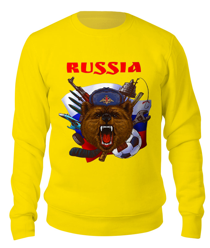 

Свитшот мужской Printio Россия черный 2XL, Желтый, Россия