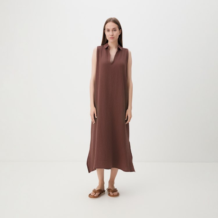 

Платье женское Maison David DRESS-2C коричневое L, Коричневый, DRESS-2C