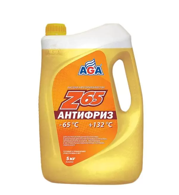 Антифриз AGA Z-65 G12++ готовый -65C желтый 5 кг AGA043Z