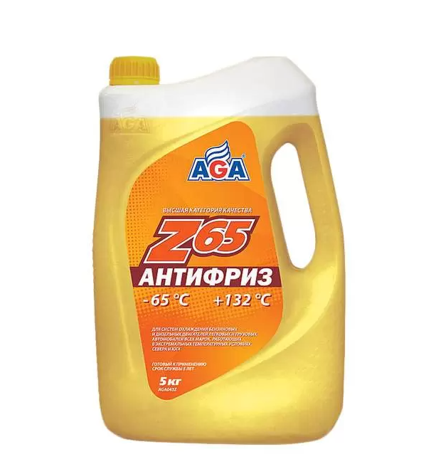 Антифриз AGA AGA043Z Z-65 G12 готовый -65C желтый 5 кг 1926₽