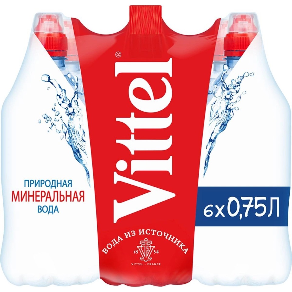 

Минеральная негазированная вода Vittel 0,75л пэт по 6 штук, газированная пластик