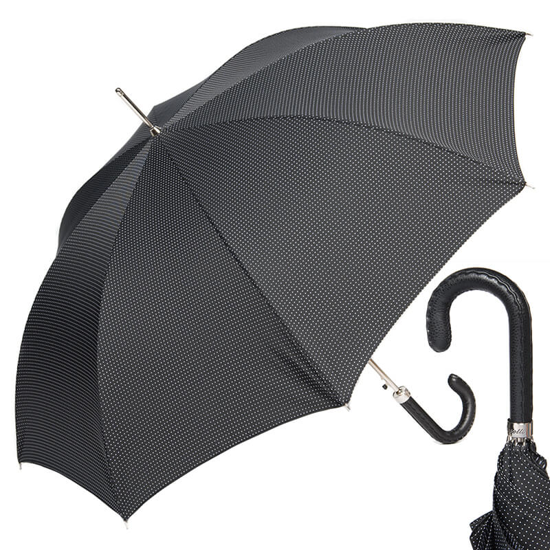 Зонт-трость мужской полуавтоматический Pasotti Mocasin Punto punto black