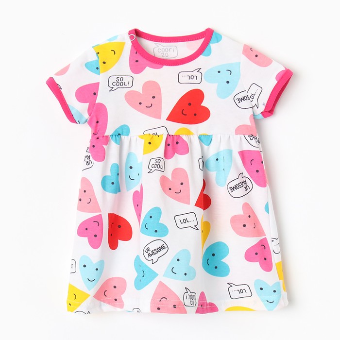 

Платье Bloom Baby Сердечки с кор. рукавом, р. 92 см, белый