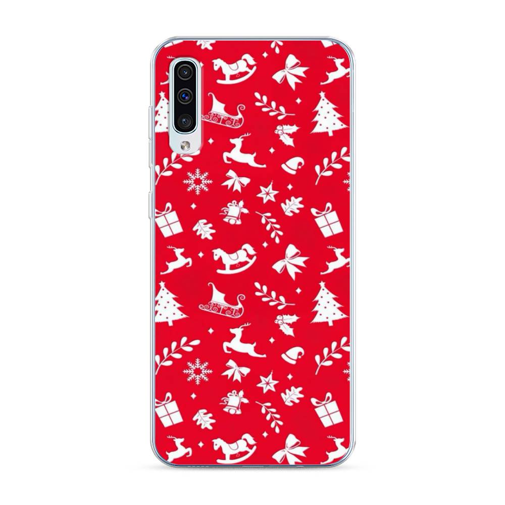 фото Чехол на samsung galaxy a30s "красный новогодний фон" case place