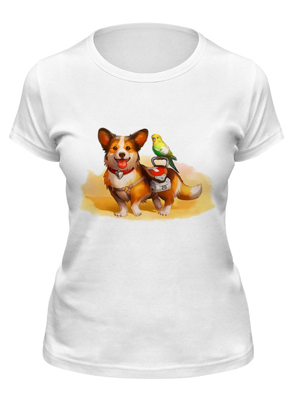 

Футболка женская Printio Корги желтая 2XL, Желтый, Корги