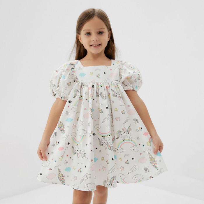 

Платье детское KAFTAN Единорог, белый, 134, Бежевый, Единорог