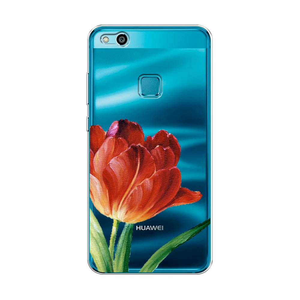 фото Чехол awog "красный тюльпан" для huawei p10 lite