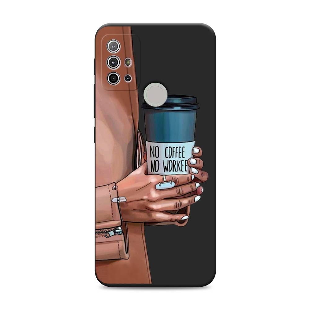 фото Матовый силиконовый чехол "no coffee" на motorola moto g30 awog