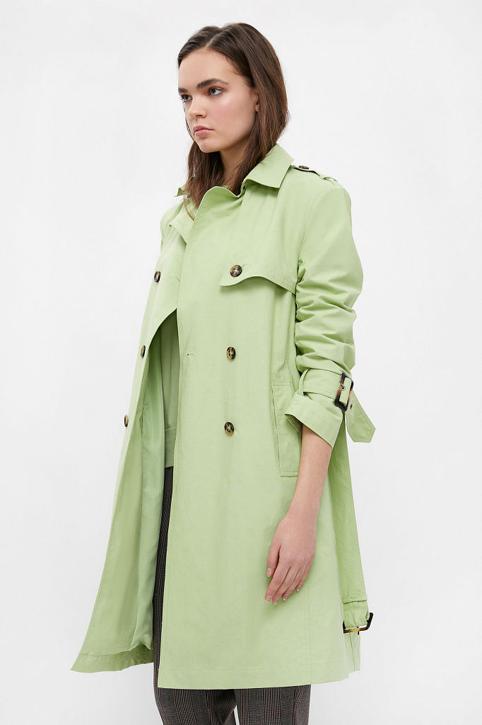 

Тренч женский Finn Flare B21-11061 зеленый 46, B21-11061