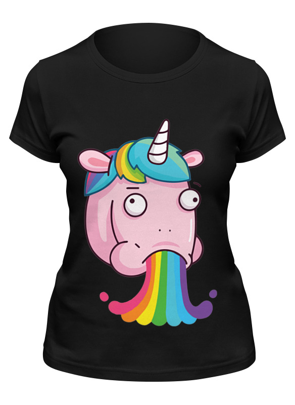 

Футболка женская Printio Unicorn's rainbow / радуга единорога черная L, Черный, Unicorn's rainbow / радуга единорога