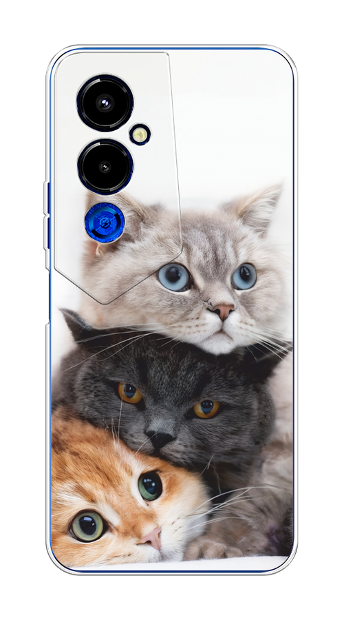 

Чехол на Tecno Pova 4 Pro "Пушистые мордашки", Серый;черный;оранжевый, 302650-1