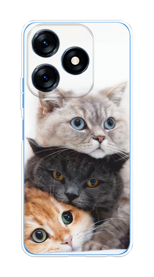 

Чехол на Tecno Spark 10/10C "Пушистые мордашки", Серый;черный;оранжевый, 303650-1