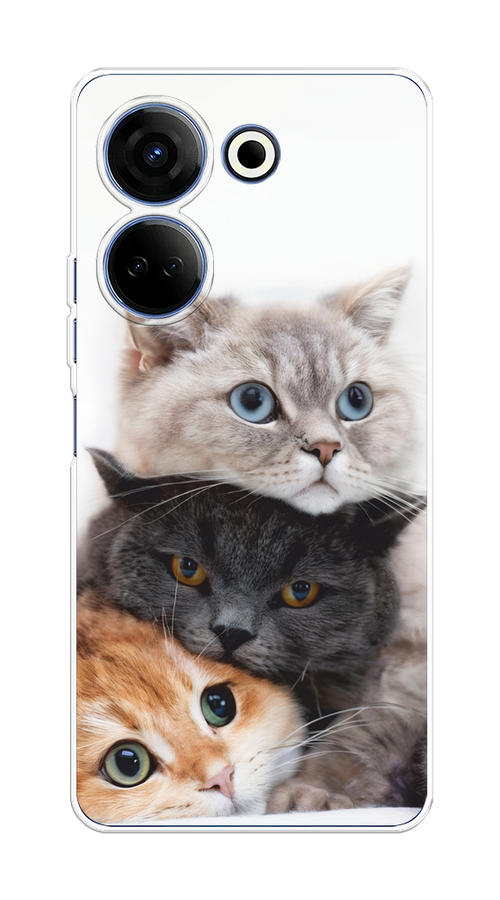

Чехол на Tecno Camon 20/20 Pro 4G "Пушистые мордашки", Серый;черный;оранжевый, 304350-1