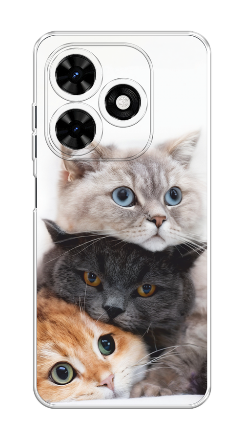 

Чехол на Tecno Spark 20C "Пушистые мордашки", Серый;черный;оранжевый, 304950-1