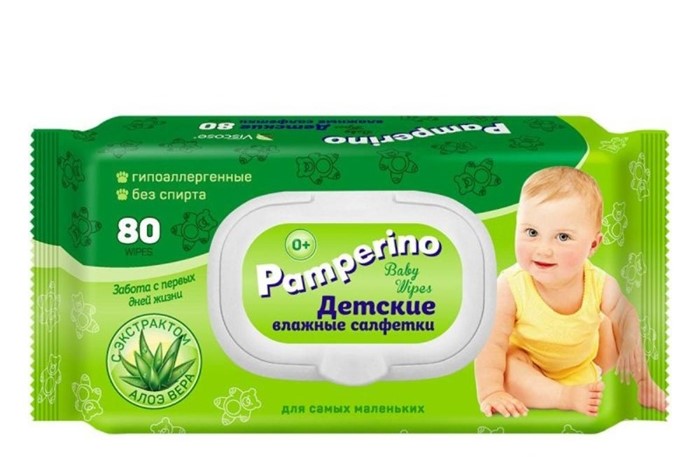 Pamperino №80 Влажные Салфетки Детские С Пластиковым Клапаном Авангард арт. 15308