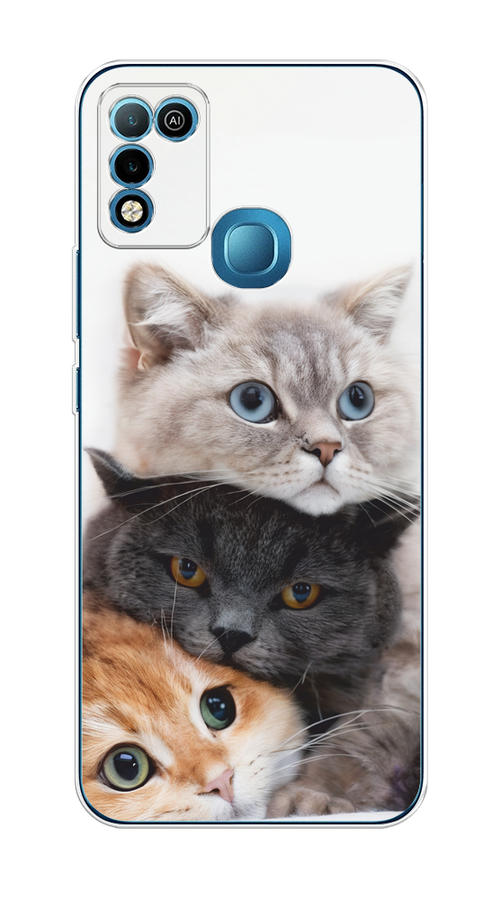 

Чехол на Infinix HOT 10 Play/HOT 11 Play "Пушистые мордашки", Серый;черный;оранжевый, 3100850-1