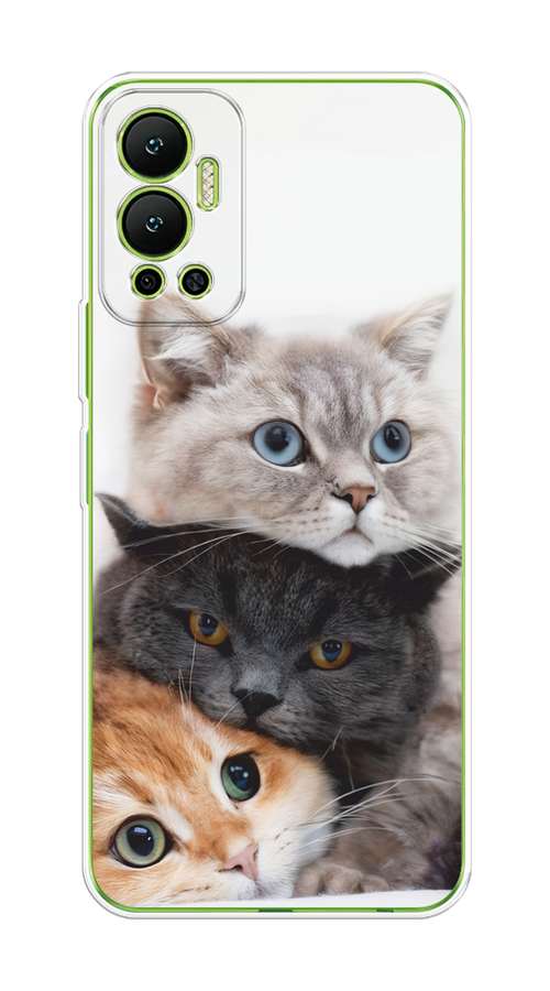 

Чехол на Infinix Hot 12 "Пушистые мордашки", Серый;черный;оранжевый, 3101350-1