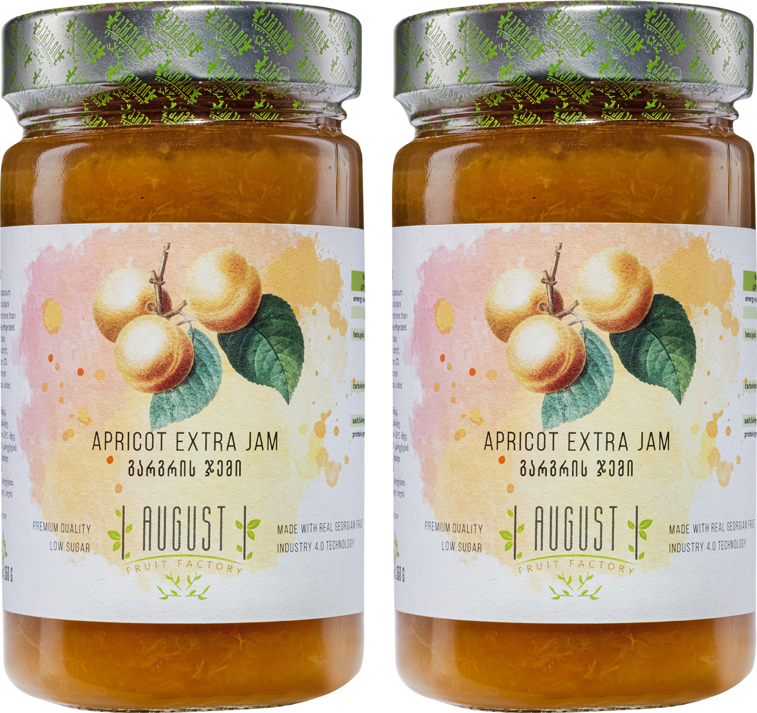 Джем August Fruit Factory Абрикос 45%, 2 шт по 350 г