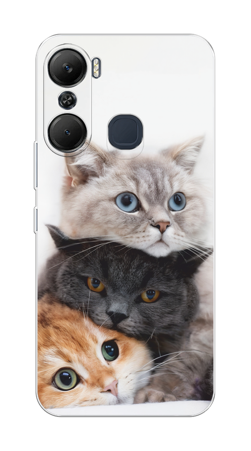 

Чехол на Infinix Hot 12 Pro "Пушистые мордашки", Серый;черный;оранжевый, 3102450-1