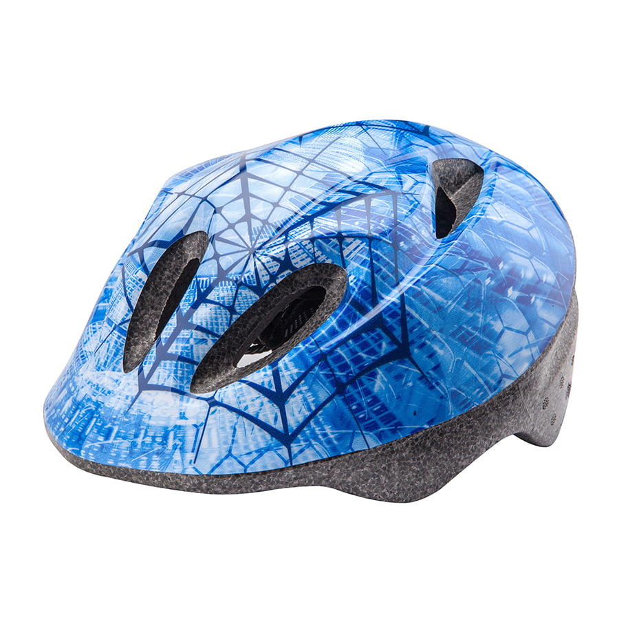 фото Шлем детский защитный stels mv-5 (out-mold) бело-голубой "паутинка" m/600211