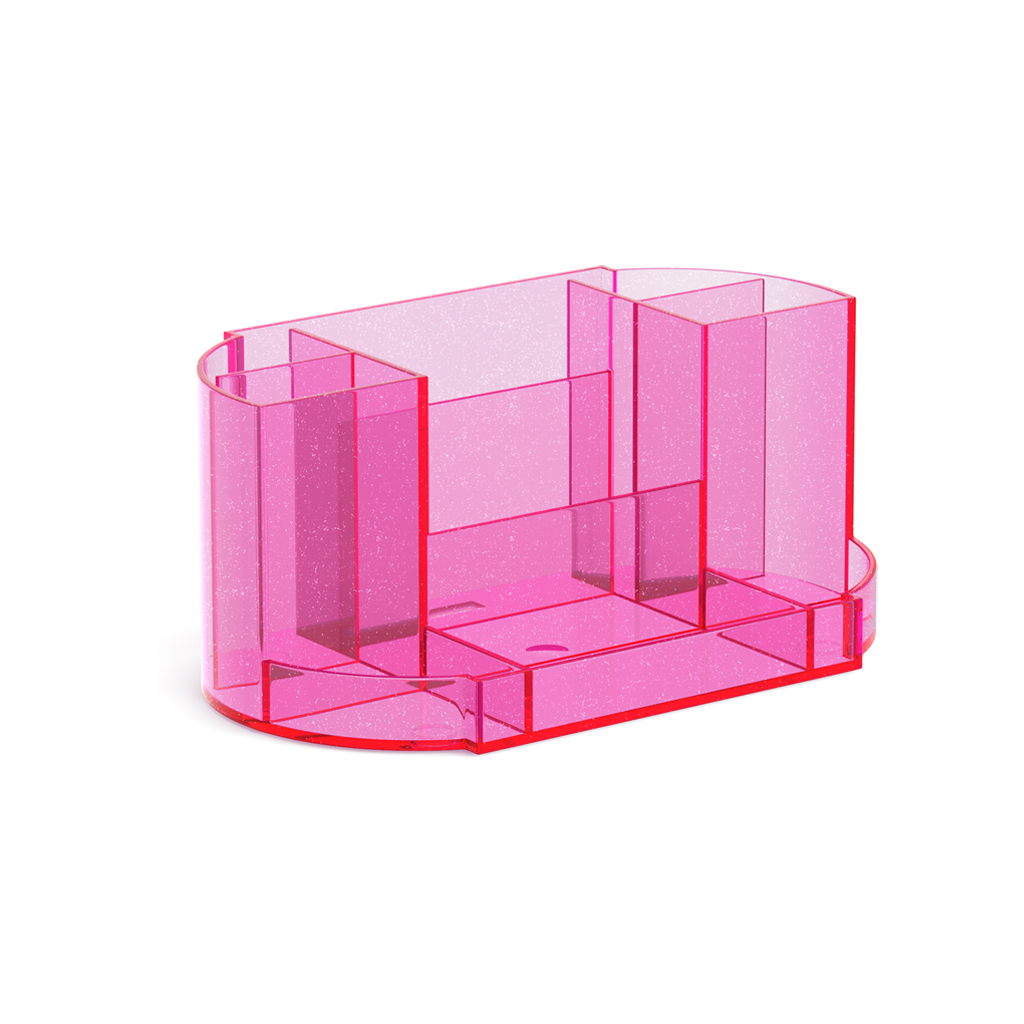 фото Подставка настольная пластиковая erichkrause victoria, glitter, розовый