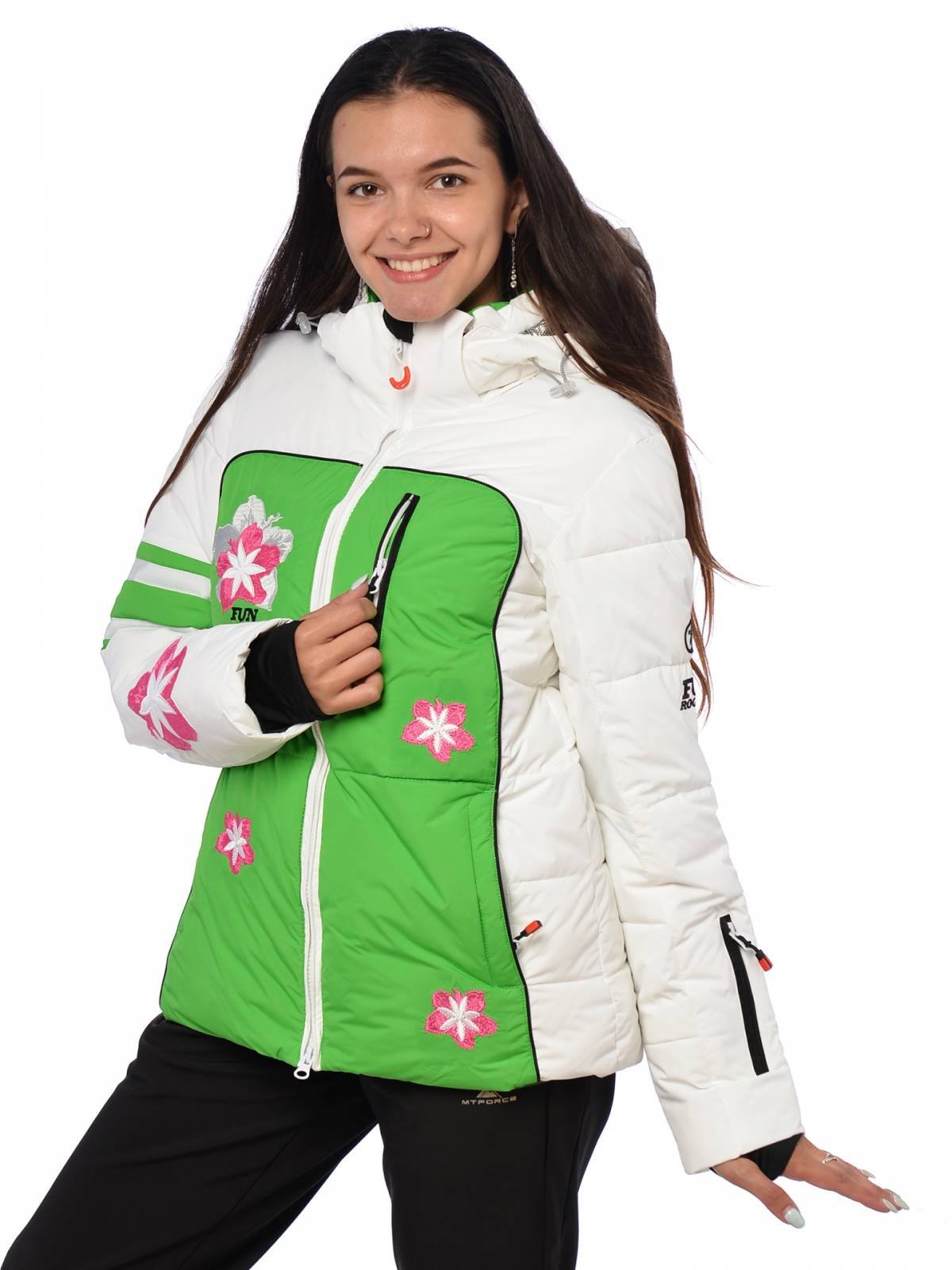 Горнолыжная куртка женская FUN ROCKET 15530 размер 44, зеленый