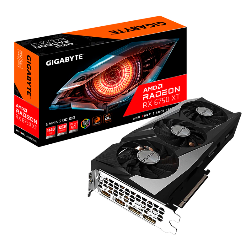 Видеокарта GIGABYTE AMD Radeon RX 6750 XT Gaming OC (GV-R675XTGAMING OC-12GD)