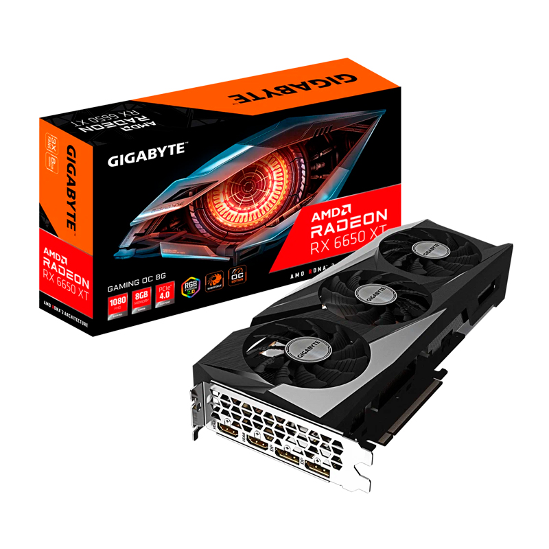 фото Видеокарта gigabyte amd radeon rx 6650 xt (gv-r665xtgaming oc-8gd)