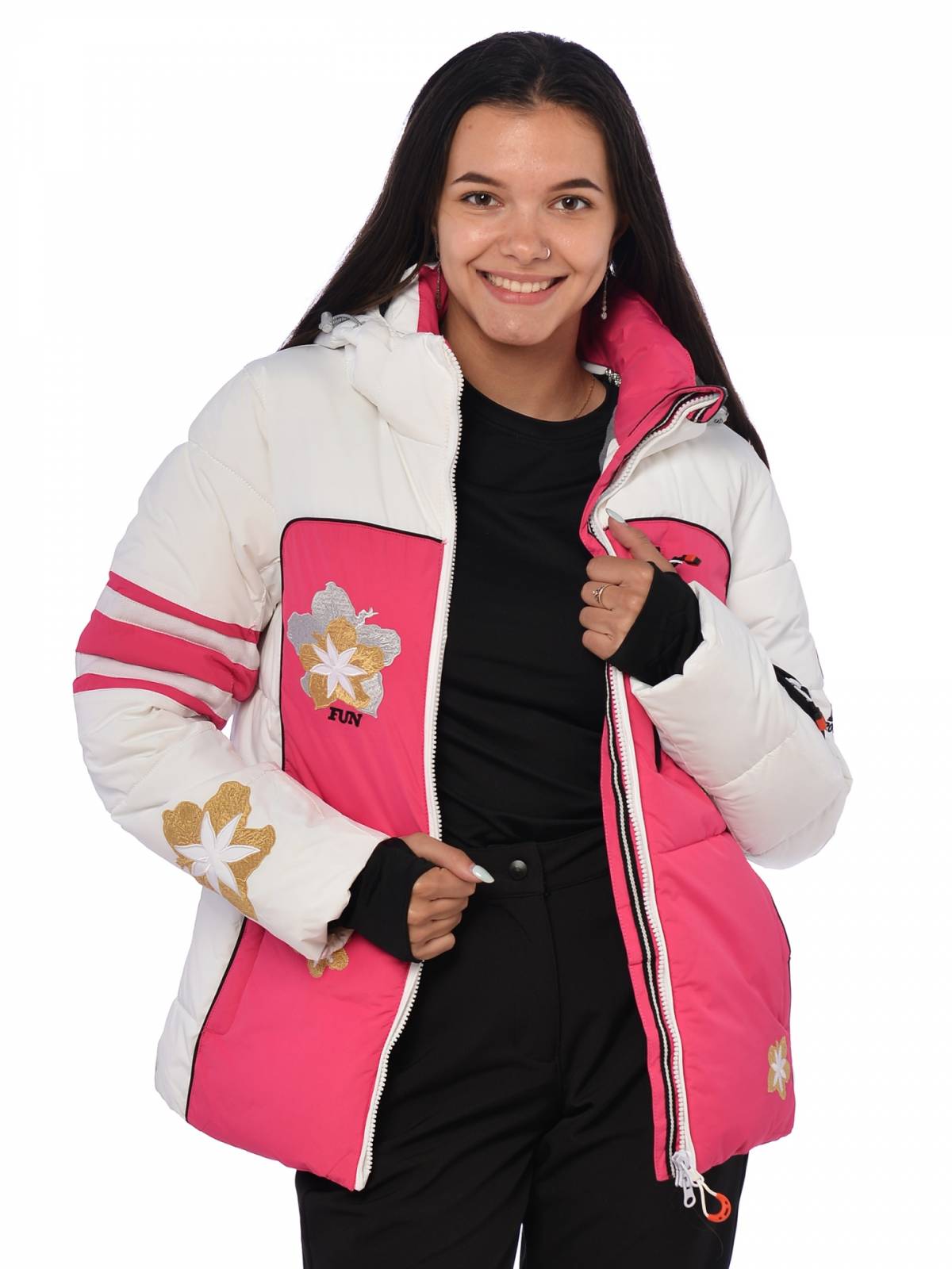 Горнолыжная куртка женская FUN ROCKET 15530 размер 42, розовый