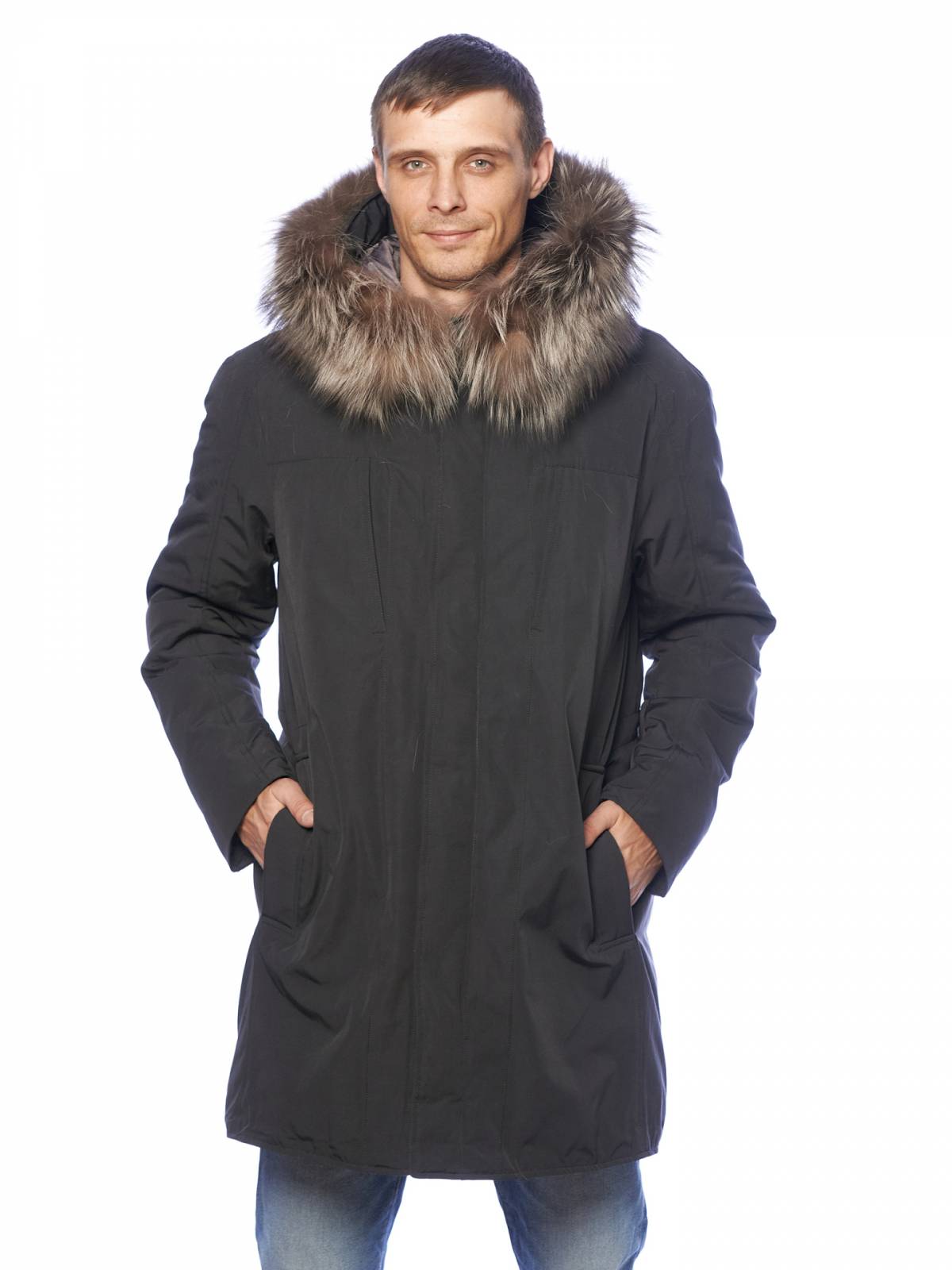 Зимняя куртка мужская Clasna 3580 серая 52 RU