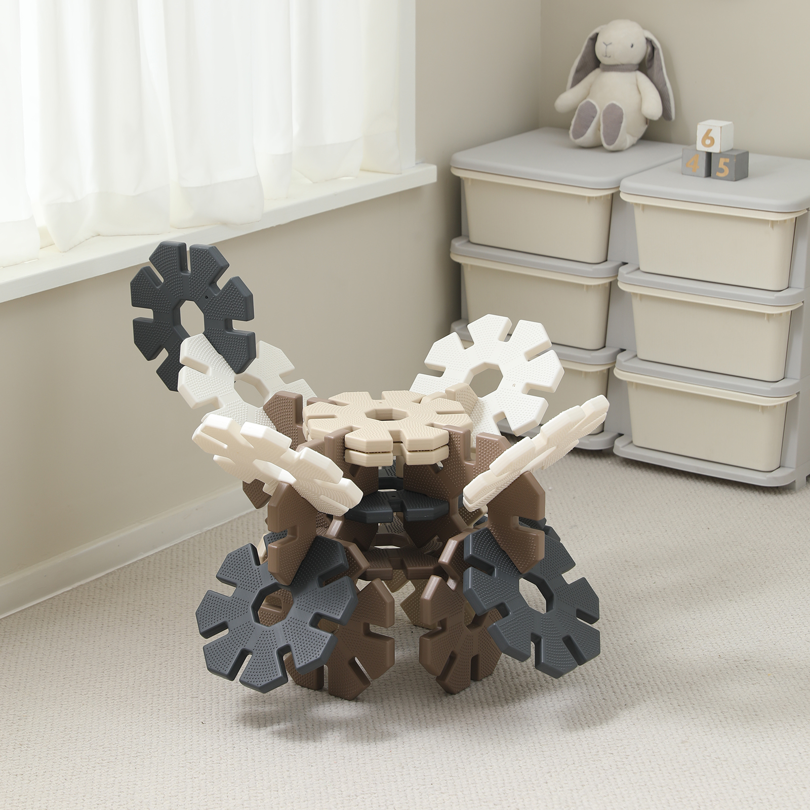 3D Конструктор детский UNIX Kids Snowflakes 32 шт Grey-Camel