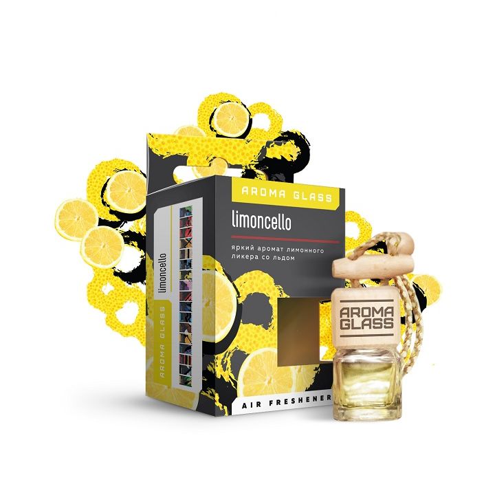 

Ароматизатор подвесной в стеклянном флаконе AG-16 Limoncello (яркий аромат лимонного ликер, Прозрачный