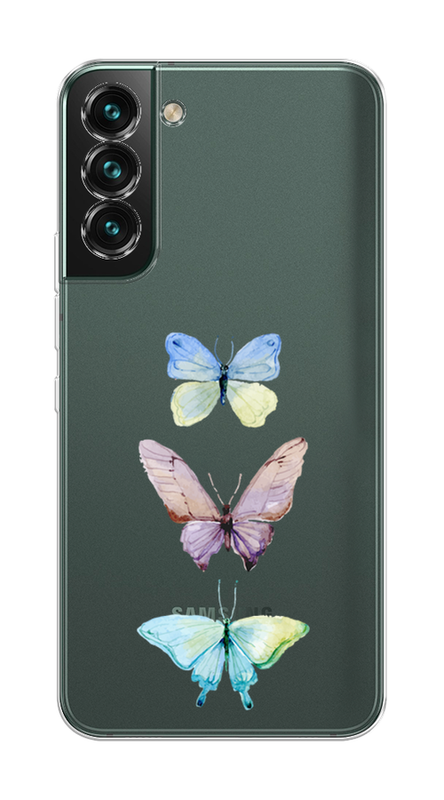 

Чехол на Samsung Galaxy S22 Plus "Акварельные бабочки", Бирюзовый;розовый, 2103950-1