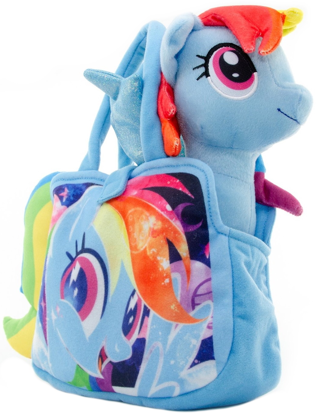 фото Мягкая игрушка yume пони в сумочке радуга 25 см цвет: голубой