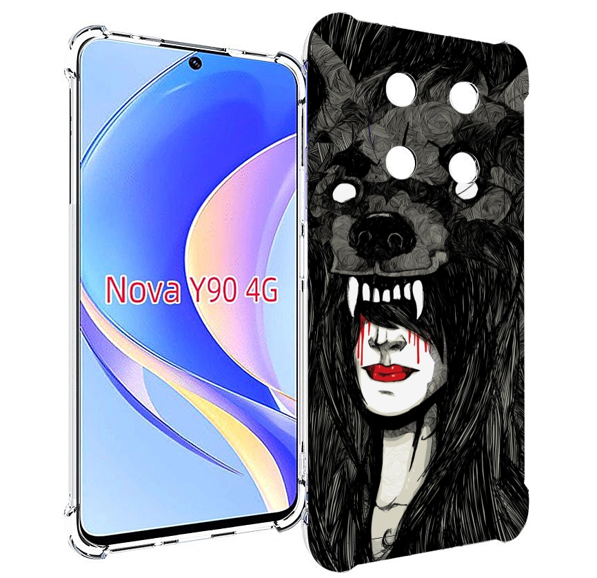 

Чехол MyPads девушка в шкуре волка женский для Huawei Nova Y90 (CTR-LX1) / Enjoy 50 Pro, Tocco