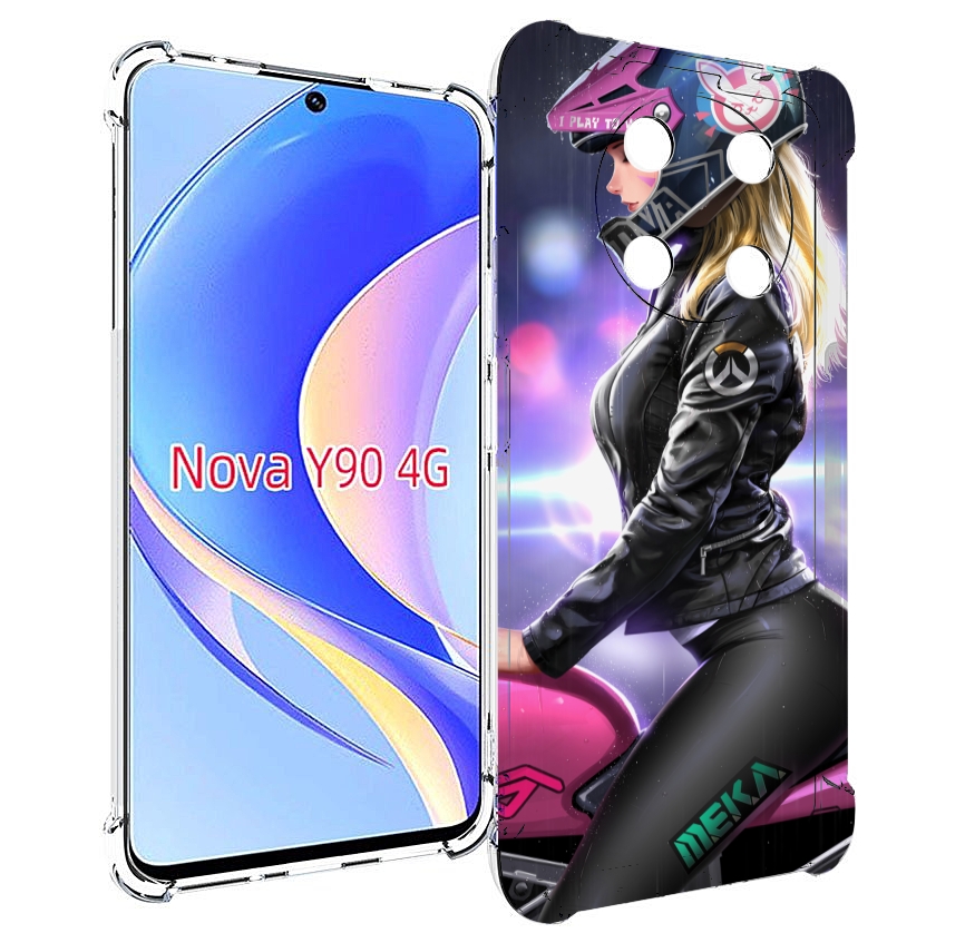 

Чехол MyPads девушка на мотоцикле неон женский для Huawei Nova Y90 (CTR-LX1), Tocco