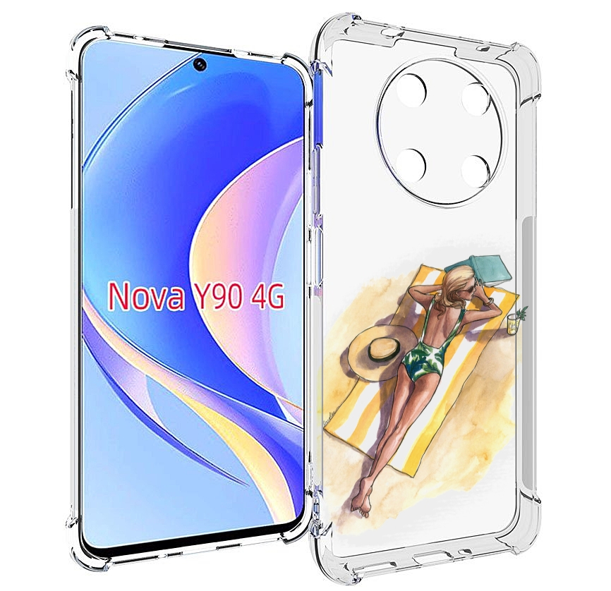 

Чехол MyPads девушка на пляже женский для Huawei Nova Y90 (CTR-LX1) / Enjoy 50 Pro, Tocco